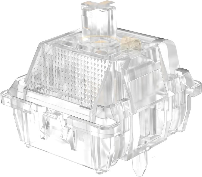 DUROCK Ice King Tactile Switches, 68g Progressive Spring Transparent Clear RGB Switch, 5 Pins Lubed T1 Tactile Mechanical Keyboard Switches (110pcs) - Image 4